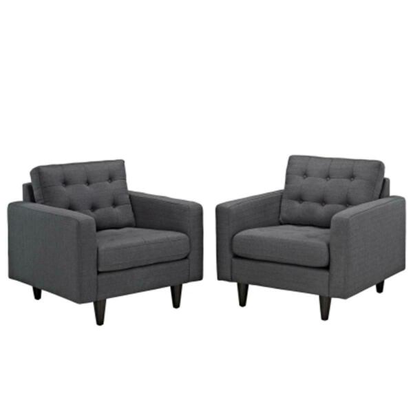 East End Imports Empress Armchair Upholstered- Gray, 2PK EEI-1283-DOR